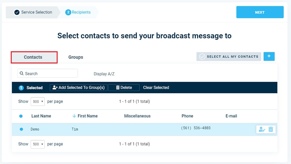 Add Individual Contacts To Broadcast - Version 3