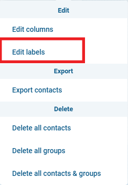 Edit Contact Labels - DialMyCalls