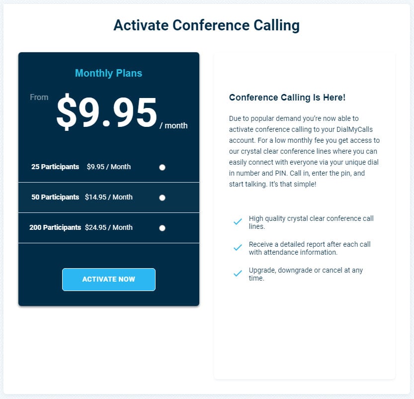 Conference Calls - Pricing