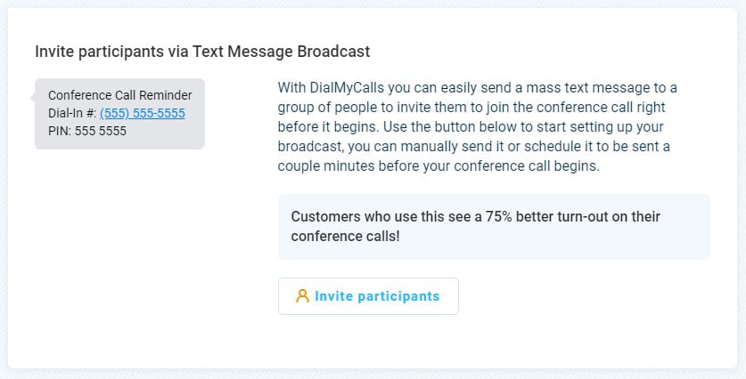 Conference Calls - Text Message Alert