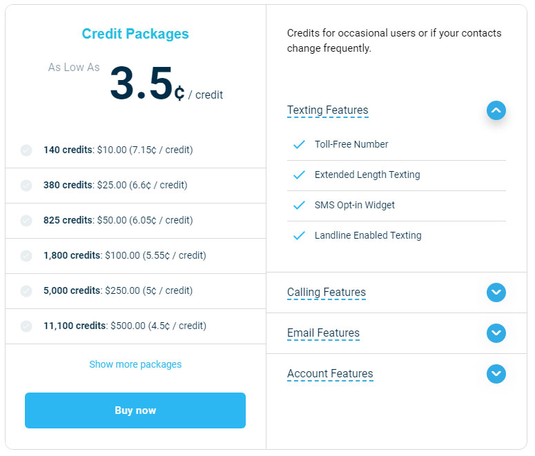 Pay-As-You-Go Credit Package - DialMyCalls