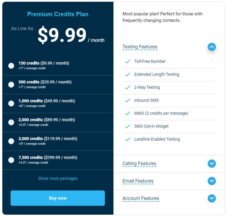 Premium Credits Plan - DialMyCalls